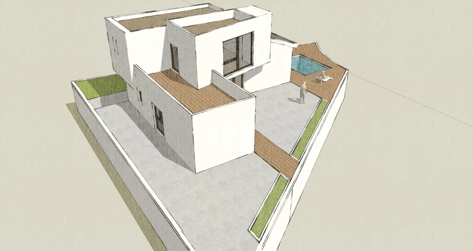 Proyecto de 1 vivienda unifamiliar aislada y garaje en la urbanización centro