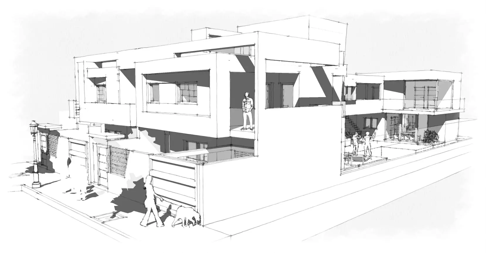 Proyecto de 2 viviendas unifamiliares y garaje adosadas en la calle Óscar Romero 